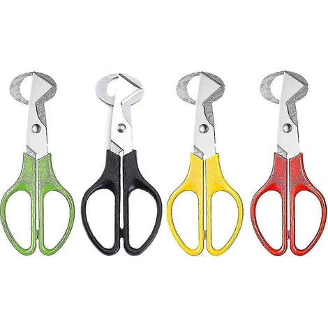 Ciseaux à œufs de caille (lot de 4), en acier inoxydable, séparateur et ouvre-œufs, adaptés à un usage domestique, en cuisine et au restaurant (rouge, vert, jaune, noir). WHBYV (1/4)