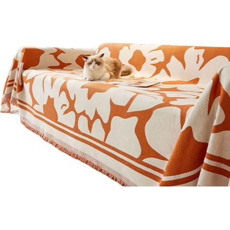 Housse de canapé avec glands, motif-couleur orange 180 180 (1/5)
