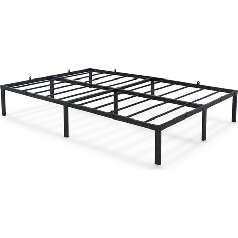 Lit en métal 120x200 cm Lit d'appoint pliant avec Cadre en Métal et Sommier à Lattes Noir 9 Pieds 20 Latters (1/5)
