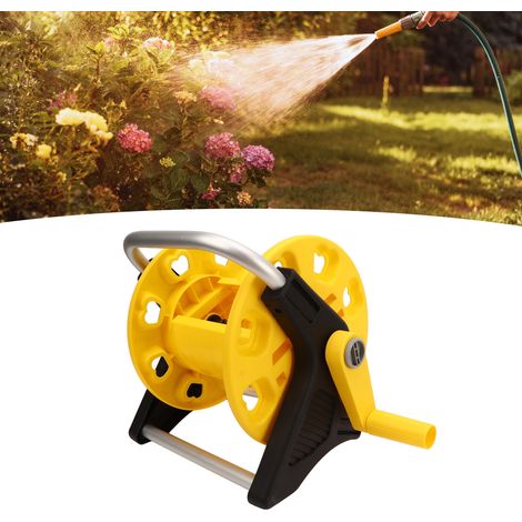 Enrouleur de tuyau d'arrosage à 4 points, brosse de lavage de voiture, support de rangement pour enrouleur de tuyau de type poussoir, peut contenir 30 mètres de tuyau, facile à ranger, support de tuya (1/5)
