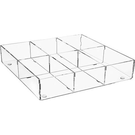 Box de rangement en plexiglas transparent 240x240x50mm (1/4)