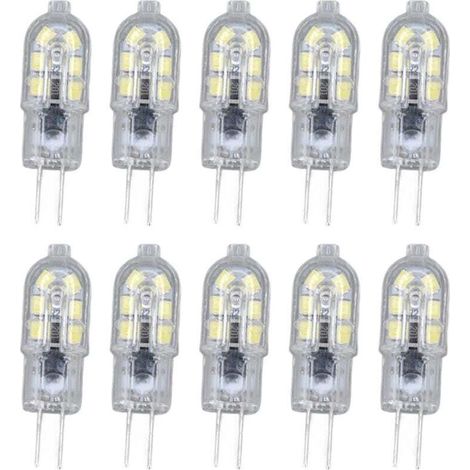 Lot de 10 ampoules G4 2835 LED transparentes lampe à LED enfichable AC220V pour camping-car armoire paysage lumière 2700 lumière chaude (1/4)