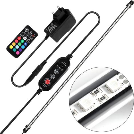 Randaco 112.5cm LED Éclairage Aquarium Lampe Tube Étanche Lighting Plongée A Economie D'energie Fish Tank Décoration avec Télécommande,RGB, pas de bruit