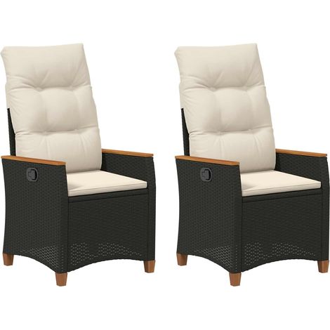 Maison Exclusive - Verstellbarer Gartenstuhl Schwarz und Creme 64