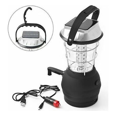 royaluxe - Lanterne Solaire, Lanterne de Camping avec Manivelle Dynamo 36 Led Lampe de Secours (1/3)