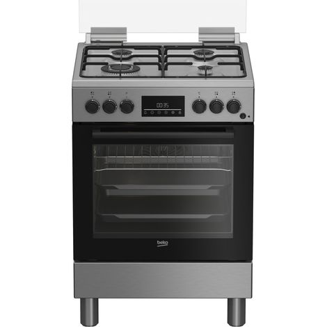 Beko Cucina Forno Elettrico Ventilato con Grill Elettrico e Timer, coperchio in vetro, ventilazione tangenziale, Classe A, Display LED XL, Piedini, Inox (1/5)