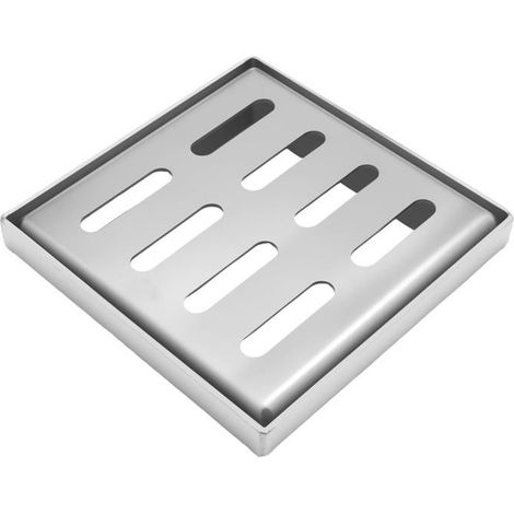 Plaque de recouvrement en acier inoxydable 150x150x20mm, grille de drainage extérieure carrée. (1/5)
