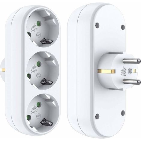 Adaptateur mural sans fil blanc pour prise multiple – Chargeur USB universel pour appareil photo, 1 unité, design compact et sécurisé (1/5)