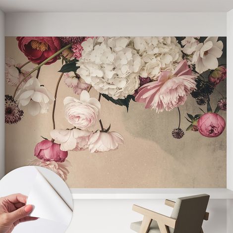 Papier peint autocollant adhésif avec imprimé motifs uniques apparence moderne Fleurs romantiques 152x104 cm (1/5)