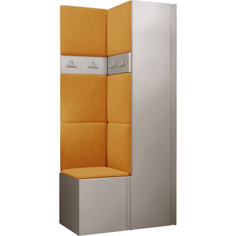 Conjunto para recibidor Pinis XXIV, Manila 32, 186x82x46cm, Aglomerado laminado, Tapiz, Colocada, Montada en la pared