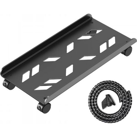 Support de tour d'ordinateur, support de processeur mobile ventilé, compatible avec la plupart des tours d'ordinateur, support de processeur de bureau en acier avec roulettes pivotantes, chariot éléva (1/5)
