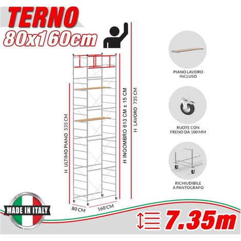 Trabattello TERNO-1 Altezza lavoro 7,35 metri