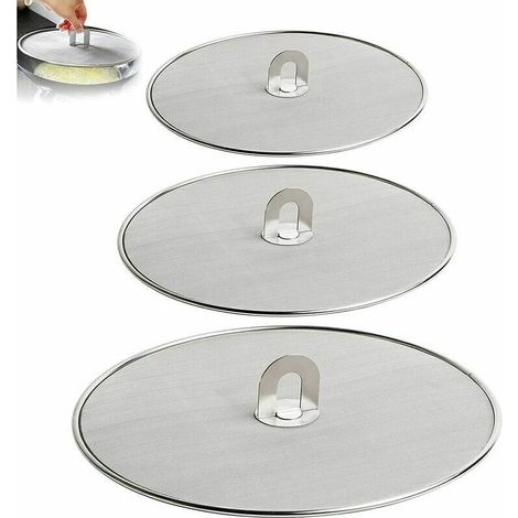 royaluxe - 3 pièces poêle à frire graisse écran garde en acier inoxydable anti-éclaboussures en acier inoxydable anti-éclaboussures pour poêle 33cm 29cm 25cm (1/5)