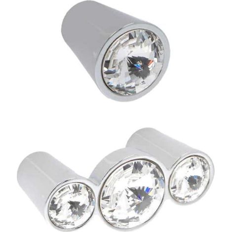 Pomello per mobili in stile moderno con Swarovski Linea Luxury Serie 33 Giusti - 00 Cromo Lucido