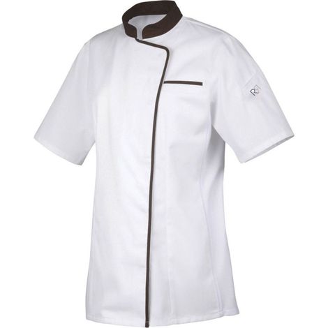 Giacca da cucina da donna a maniche corte Robur EXPRESSIONTM Bianco / Nero XL