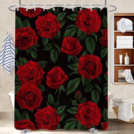 Rideau de bain imprimé polyester 180x180 avec anneaux rideau imperméable pour loft industriel (1/5)