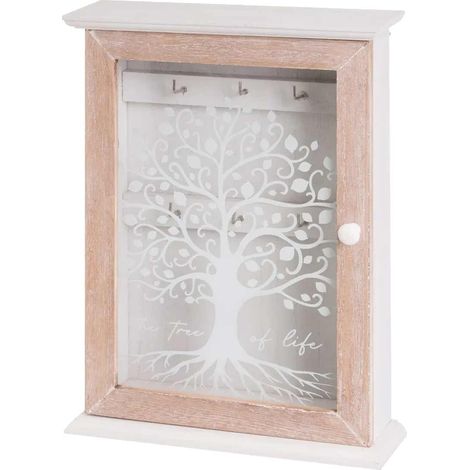 Boîte à clefs Arbre de vie en bois patiné et vieilli (1/5)