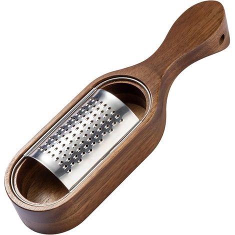 Râpe à fromage acier inoxydable bois râpe rustique marron avec (1/4)