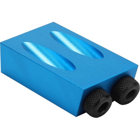 Kit de perçage pour trous de poche à 15° pour le travail du bois, comprenant 14 guides de perçage obliques et outils de positionnement. (1/5)