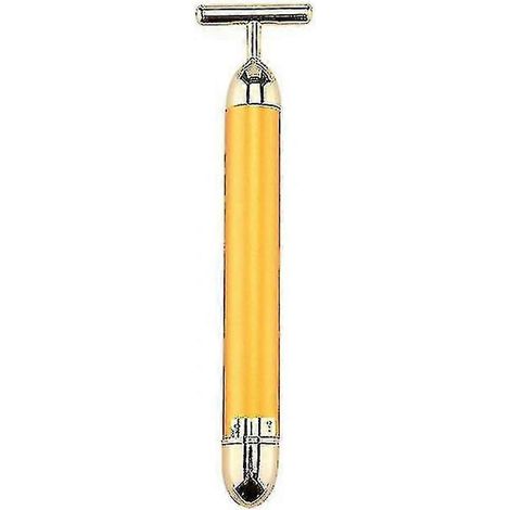 Rouleau de massage vibrant amincissant en or 24 carats pour le visage, outil de beauté en forme de T pour le soin de la peau. (1/5)