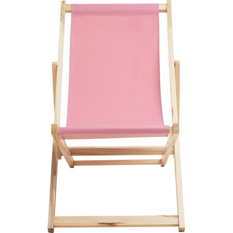 Interiors by Premier Stylish Pink Deckchair, Adjustable Garden Chair, Ethically Sourced Lawn Chair, Sling Design Deck Chair (1/5)