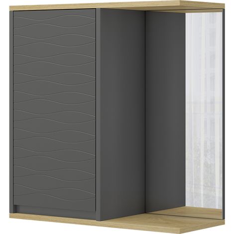 Badezimmerspiegelschrank Livia, Anthrazit, 60 x 63 cm, Vicco