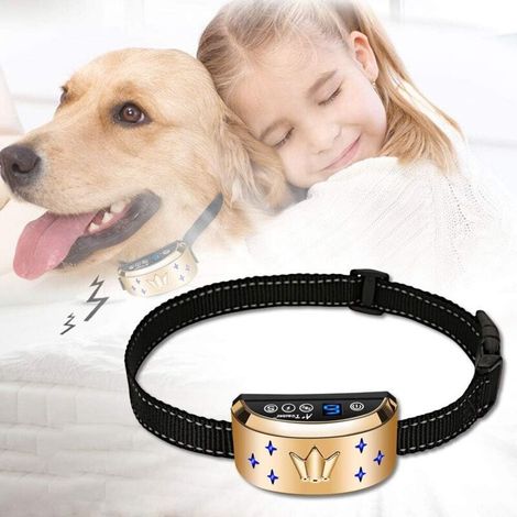 Wiederaufladbares elektrisches Antibellhalsband – 3 Modi: Ton, Vibration, Stromstoß – 7 einstellbare Stufen – Größe 19–62 cm – IP67 wasserdicht (1/5)