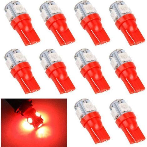 Ampoule LED automobile, lot de 10 unités, réf. T10/W5W, pour l'éclairage et le remplacement dans les véhicules.-AquaForge (1/5)