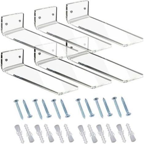 Lot de 6 PréSentoirs à Chaussures Flottants, PréSentoir à Chaussures en LéVitation à Mural pour Collection de Baskets ou BoîTe à Chaussures Crémaillère pour étagère (1/5)