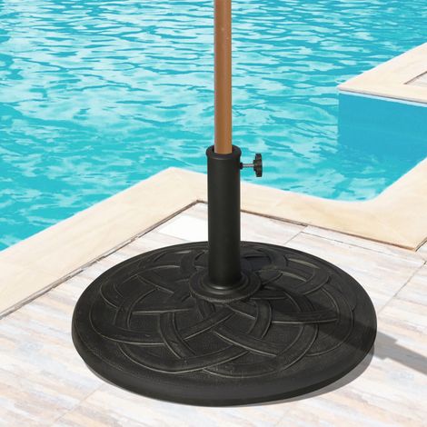 Base per Ombrellone in Resina 19kg con Decorazioni e Accoppiatore, Antiruggine, Φ54.5cm, Bronzo