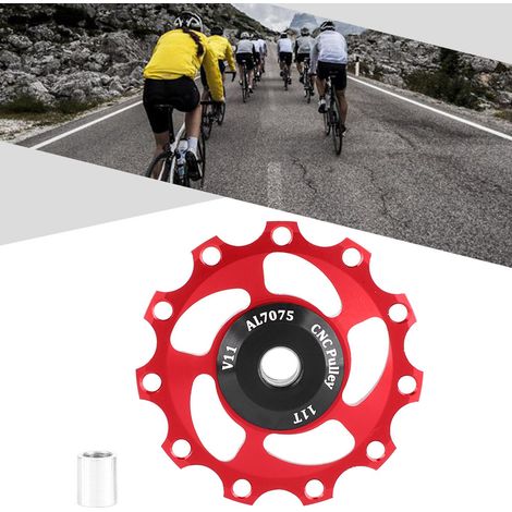GUB Poulie de Guidage Dérailleur 11 Vitesses pour VTT Léger (Noir/Rouge) (1/5)