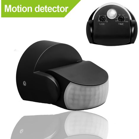 Détecteur de mouvement extérieur IP65 orientable 180°/360° – Capteur infrarouge 12m – Installation murale/plafond – Capteur crépusculaire (1/5)