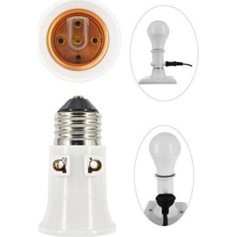 adaptateur de douille de lampe prise E27 conversion en prise de courant et prise E27 2 pièces