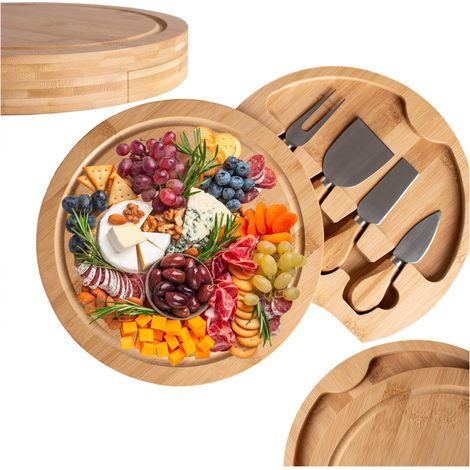 Plateau de bambou Andra pour grignotage et fromage (1/5)
