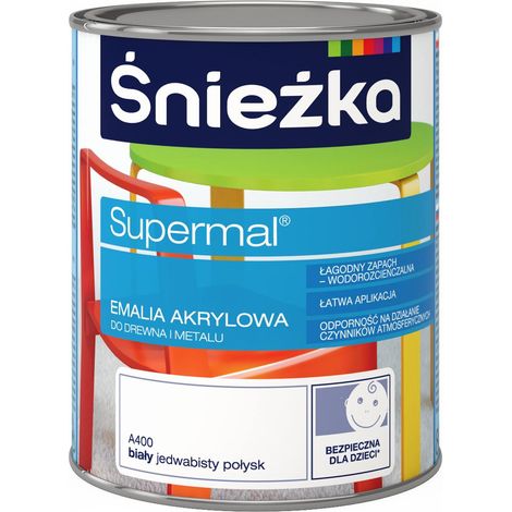Smalto acrilico Supermal per legno e metallo A500 bianco opaco 0,4 l (1/2)