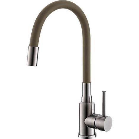 Alveus Mintas - Spültischarmatur mit flexiblem Arm, Edelstahl gebürstet/beige 1144429
