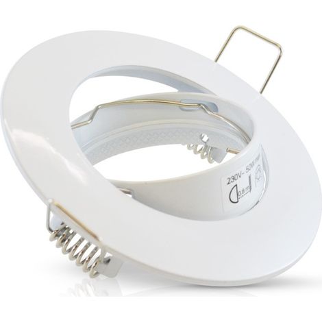 Support de spot Rond Orientable Blanc Ø92mm Miidex Lighting® blanc