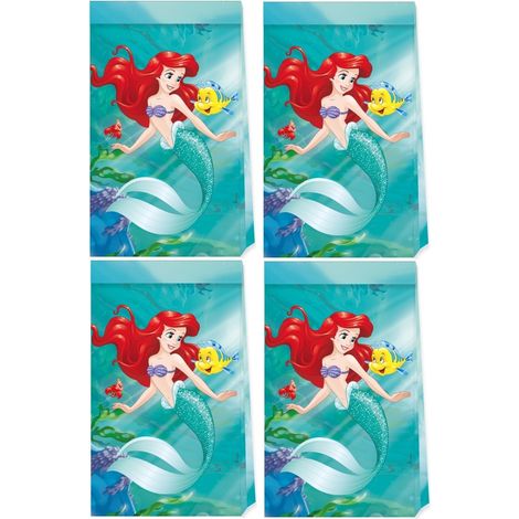 Meerjungfrau Ariel Prinzessin Papiertüten 4 Stück (1/4)