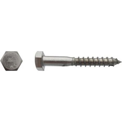 Vis à bois tête hexagonale (Tirefond) Inox A4 - 10 x 70 mm - BIVI (1/2)