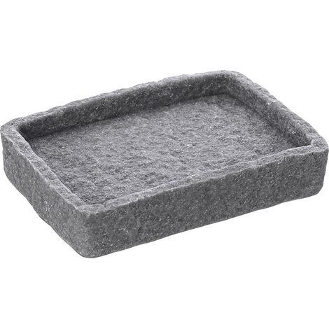 Portasapone Moderno In Resina grigio D Appoggio Effetto Pietra