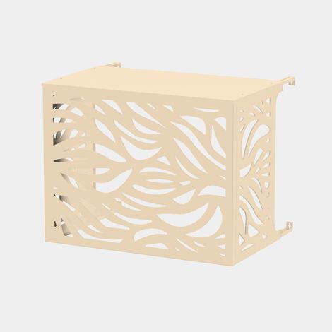 Cache climatiseur - Brise Cache climatiseur - Brise - Fixation murale - Ivoire RAL 1015 - Taille S (H 70 x L 90 x P 50-74 cm) (1/5)