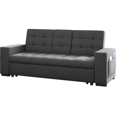 Sofá cama gris oscuro con almacenamiento NOHO (1/5)