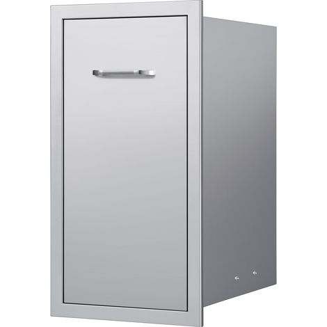 Mophorn Cajón de Basura para Cocina Exterior, Barbacoa e Islas de Cocina, 344 x 498 x 655 mm, Fabricado en Acero Inoxidable, Compatible con Bombonas de Gas Propano, Capacidad de Carga de 25 kg, Plata