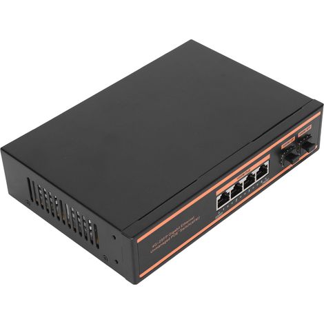 6-Port-PoE-Switch: 4 x 1000-Mbit/s-PoE-Ports, 2 x 1000-Mbit/s-SFP-Ports, IEEE 802.3af/at-konform, europäischer Stecker, 100–240 V (1/5)