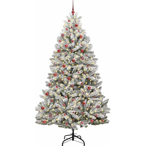 Sapin de Noël,Arbre de Noël artificiel Vert et blanc 270 cm PVC et métal CFW16834 (1/5)