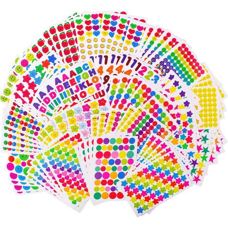 6000+ Gommettes Enfants Autocollants Stickers Colorés pour Cadeau Anniversaire Scrapbooking DIY (1/5)