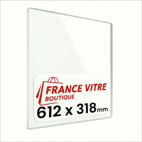 612 x 318 x 4 mm - Vitre de cheminée pour insert et poêle à bois - verre de rechange - France Vitre - jusqu'à 800°C - 318 x 612 x 4 mm (1/5)