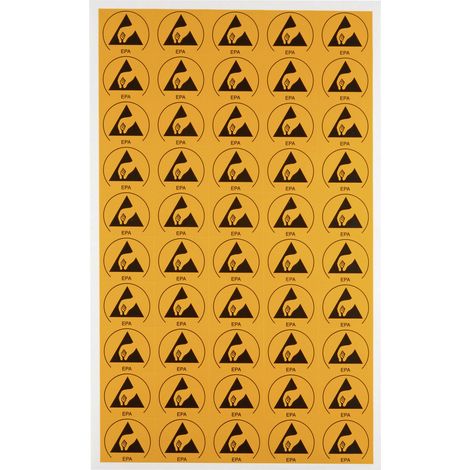 Wolfgang Warmbier ESD-Logo 50 St. Gelb, Schwarz (L x B) 30 mm x 25 mm 2850.3025 selbstklebend (1/2)
