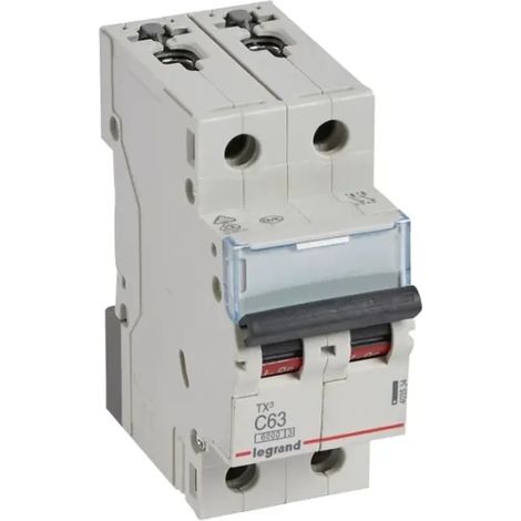 Disjoncteur Legrand TX³ 2P C63 6000A/6kA 230/400V 2 modules - LEG403534