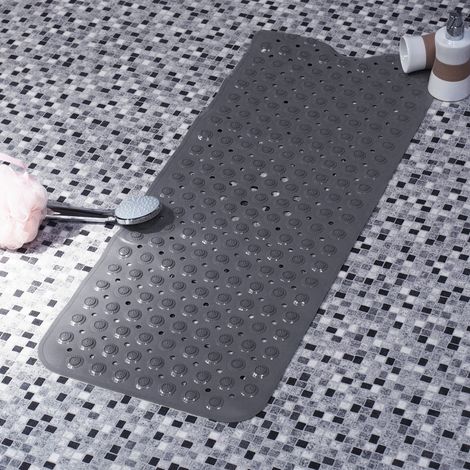 Badewannenmatte 100 x 40 cm Grau Duschmatte Badematte Rutschfest Wanneneinlage (1/5)